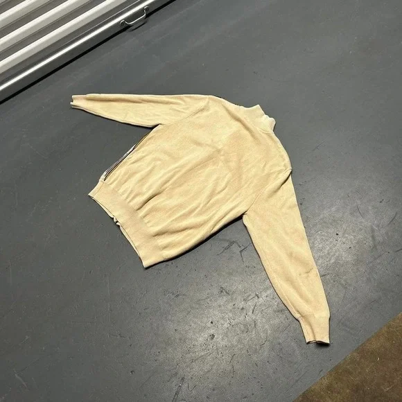 Men's vintage y2k Coogi style earth tone 3d knit full zip up sweater - Picture 2 of 6